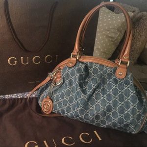 Authentic Gucci Sukey Denim Handbag